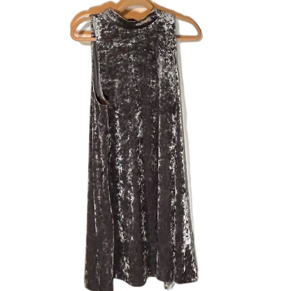 Cynthia Rowley Dress XL Icy Blue Crushed Velvet Sleeveless A-Line Party Holiday - Picture 2 of 7